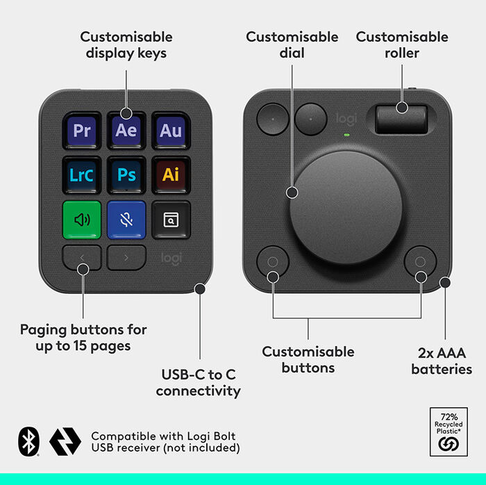 Logitech MX Creative stjórnborð - Grátt