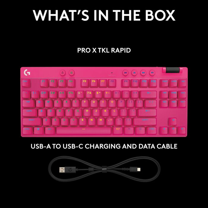 Logitech G Pro X TKL Rapid Trigger leikjalyklaborð - Bleikt