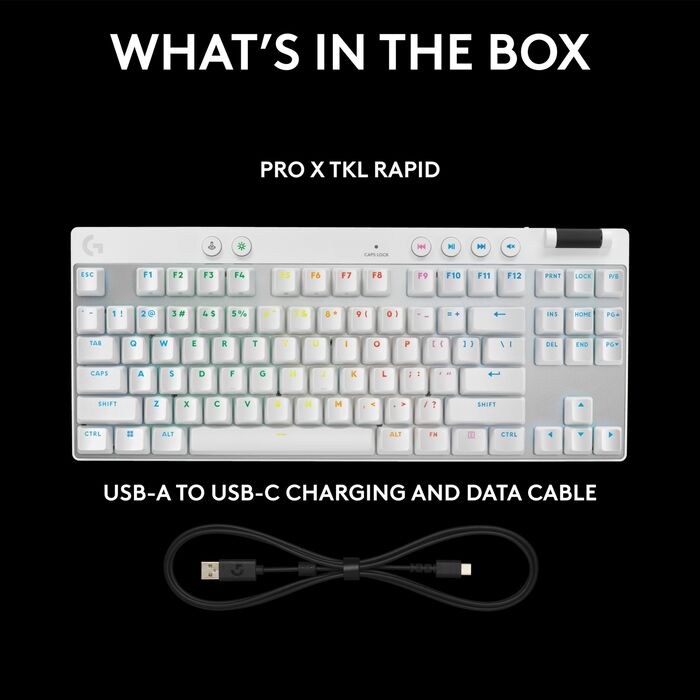 Logitech G Pro X TKL Rapid Trigger leikjalyklaborð - Hvítt
