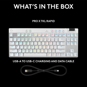 Logitech G Pro X TKL Rapid Trigger leikjalyklaborð - Hvítt