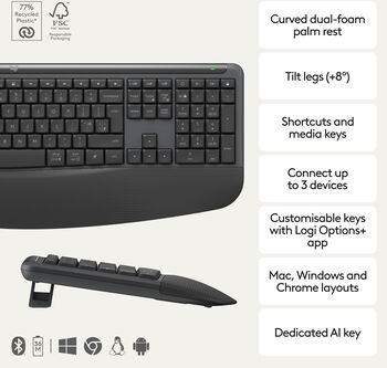 Logitech MK880 þráðlaust lyklaborð og mús - Svart