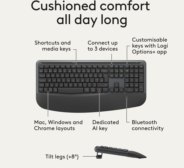 Logitech MK880 þráðlaust lyklaborð og mús - Svart
