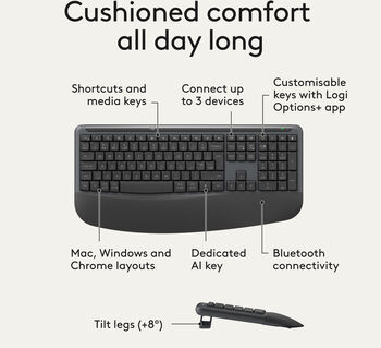 Logitech MK880 þráðlaust lyklaborð og mús - Svart