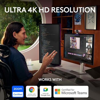 Logitech MX Brio vefmyndavél UHD - Grá