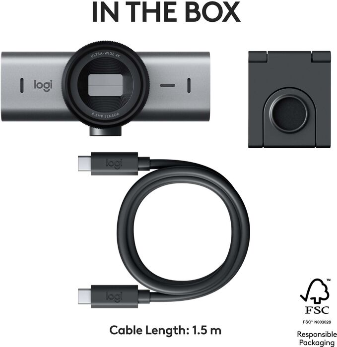Logitech MX Brio vefmyndavél UHD - Grá