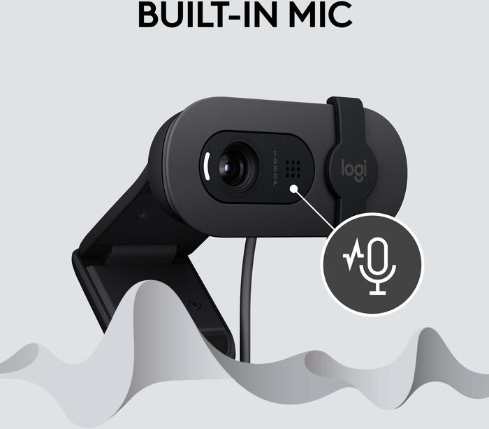 Logitech Brio 100 vefmyndavél - Svört 