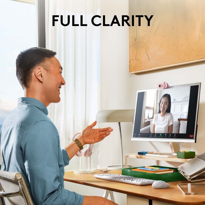 Logitech Brio 100 vefmyndavél - Bleik 