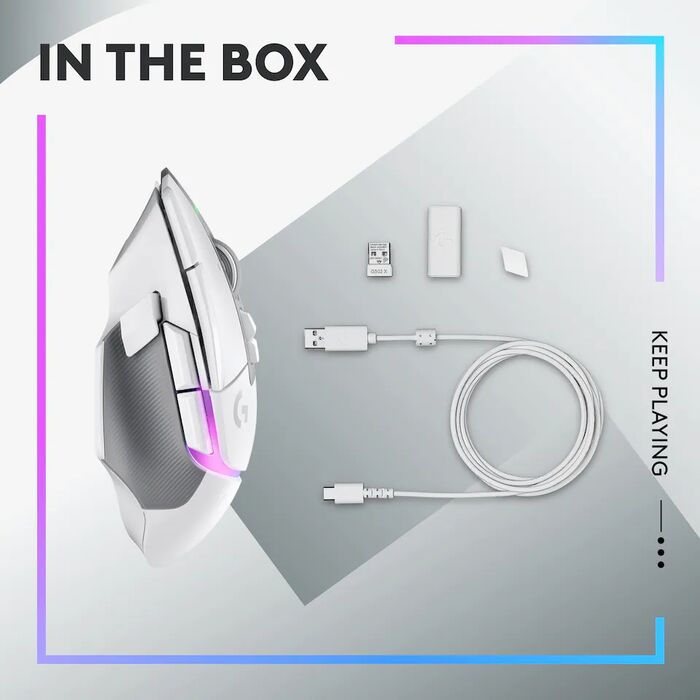Logitech G502 X Plus þráðlaus leikjamús - Hvít