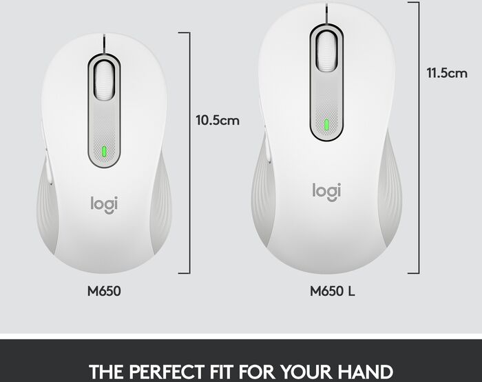 Logitech M650 L þráðlaus mús - Hvít