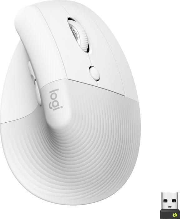 Logitech Lift Vertical ergonomic mús - Hvít