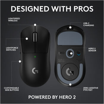 Logitech G Pro Superlight 2 Compact þráðlaus leikjamús - Bleik