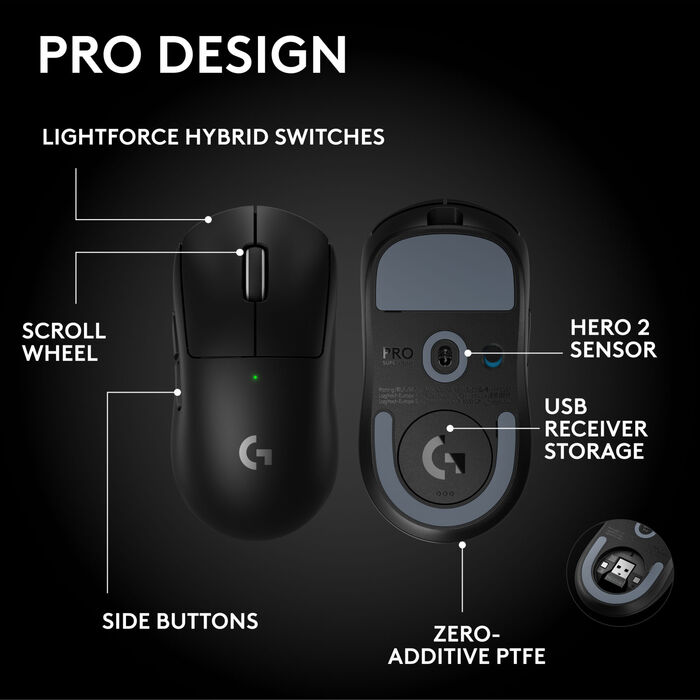 Logitech G Pro X Superlight 2 SE - Svört
