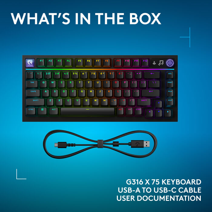 Logitech G316 X 75 leikjalyklaborð - Svart