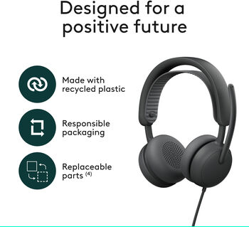 Logitech Zone Wired 2 leikjaheyrnartól - Svört