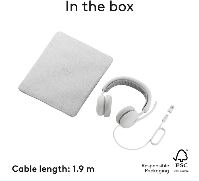 Logitech Zone Wired 2 leikjaheyrnartól - Hvít