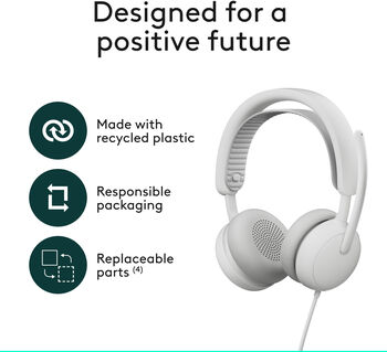 Logitech Zone Wired 2 leikjaheyrnartól - Hvít