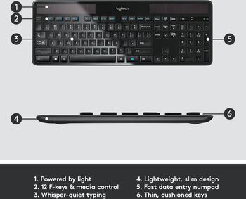Logitech K750 Solar þráðlaust lyklaborð 