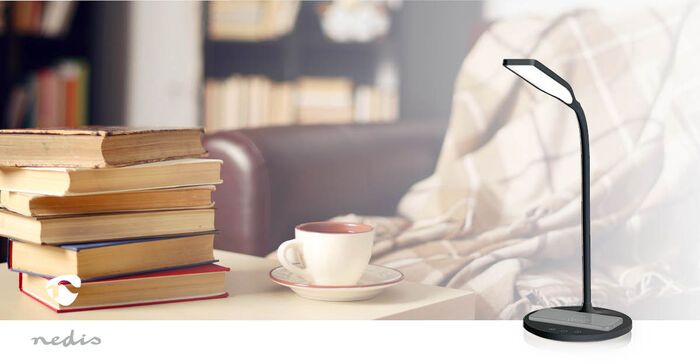 Nedis borðlampi með þráðlausri hleðslu - Svartur