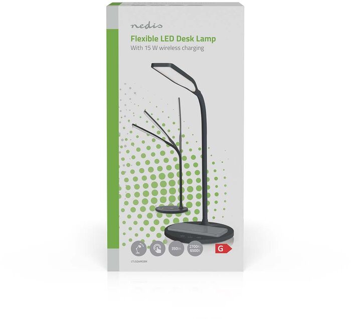 Nedis borðlampi með þráðlausri hleðslu - Svartur