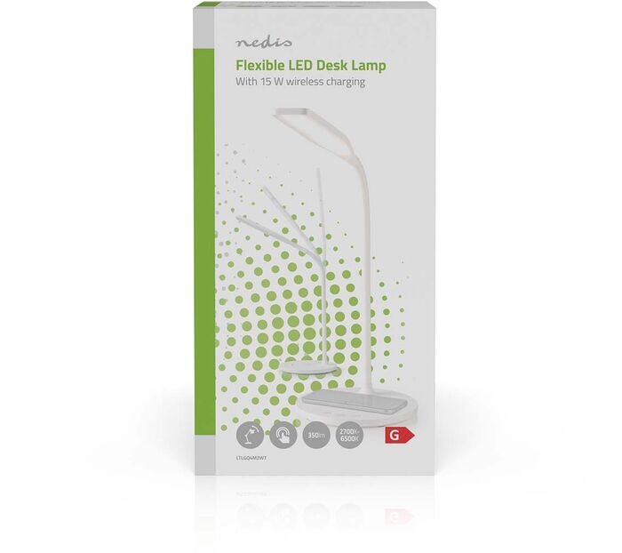 Nedis borðlampi með þráðlausri hleðslu - Hvítur