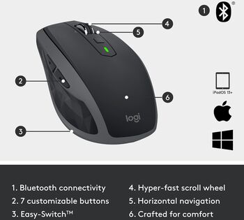 Logitech MX Anywhere 2s þráðlaus mús - Bluetooth Edition