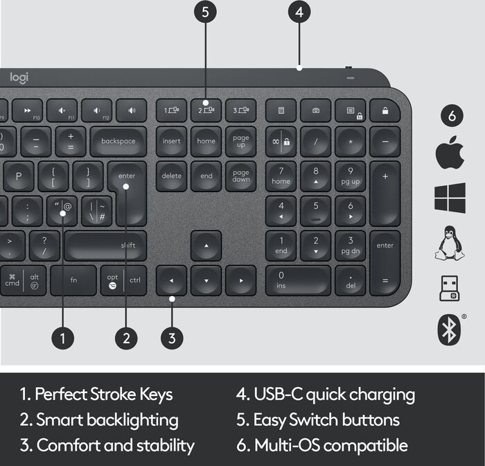 Logitech MX Keys þráðlaust lyklaborð