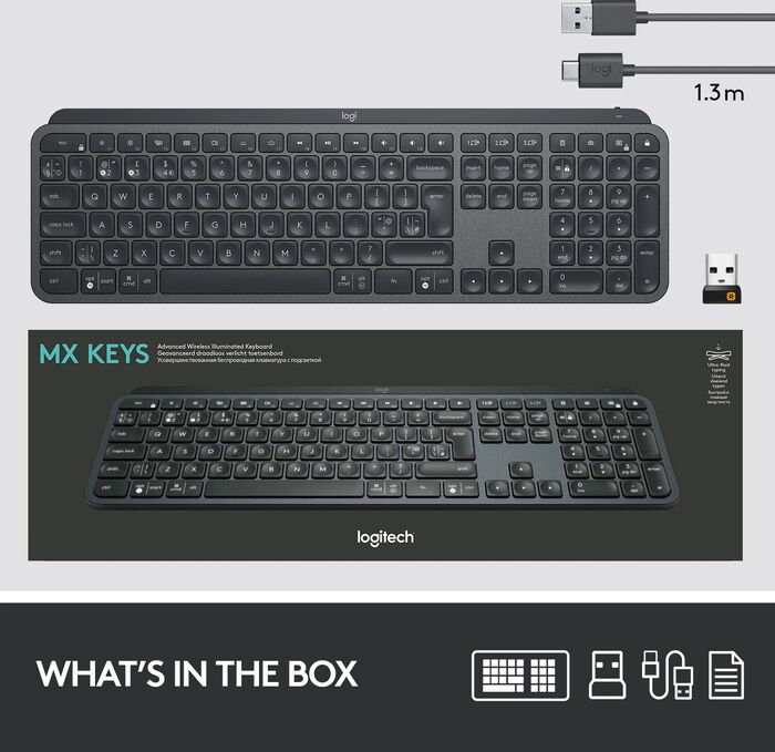 Logitech MX Keys þráðlaust lyklaborð