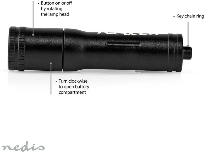 Nedis lyklakippuvasaljós LTRH06WBK - Svart