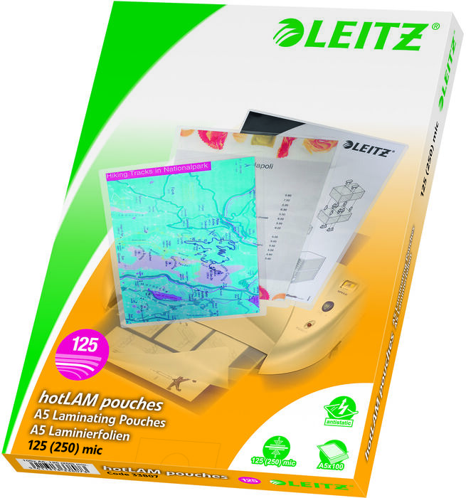Leitz plöstunarvasi A5 125mic (100)