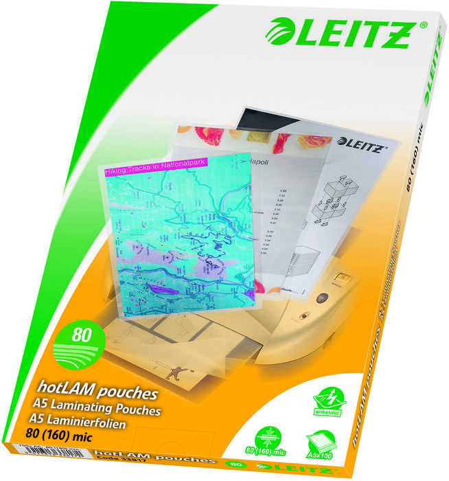 Leitz plöstunarvasi A5 80mic (100)
