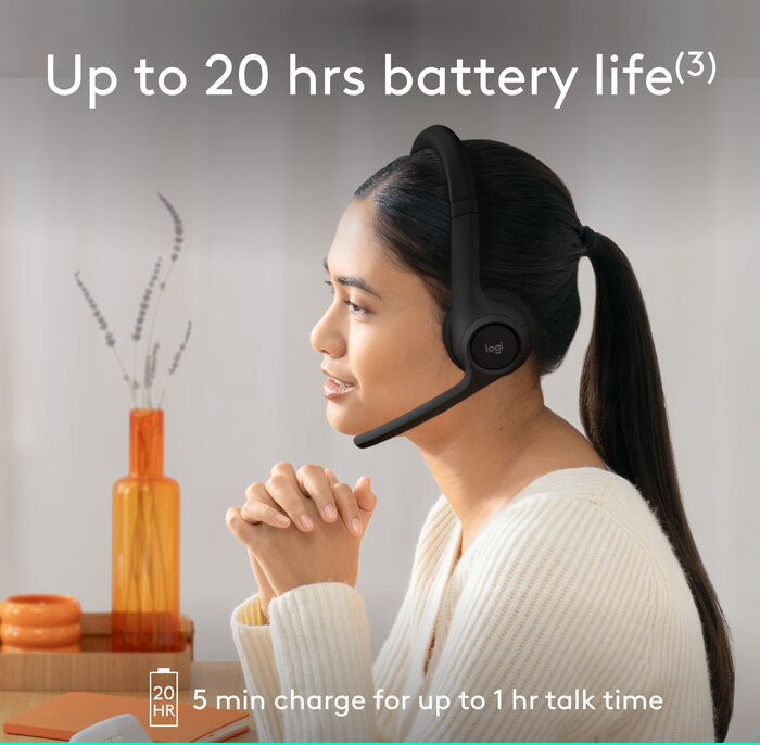Logitech Zone 300 þráðlaus heyrnartól - Svört