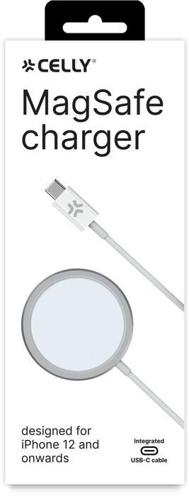 Celly MagCharge Pro þráðlaust hleðslutæki - Hvítt