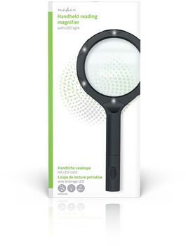 Nedis stækkunargler m. ljósi - Svart