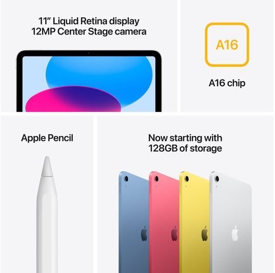 Apple iPad 11" (2025) 128 GB Wi-Fi + 5G - Bleikur