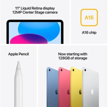 Apple iPad 11" (2025) 128 GB Wi-Fi + 5G - Bleikur