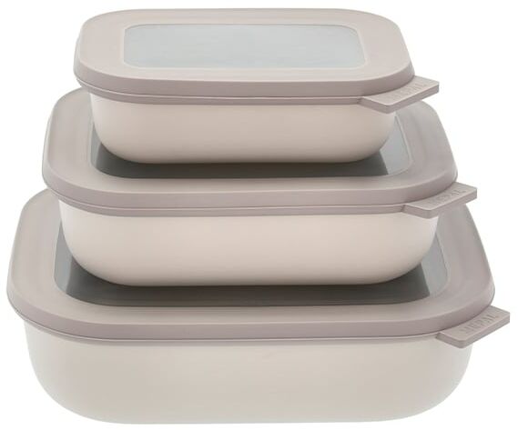 Rosti Cirqula lágar ferkantaðar skálar með loki - 3stk