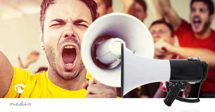 Nedis gjallarhorn - Svart/hvítt