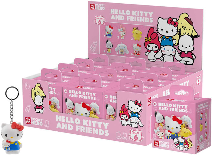 YuMe Hello Kitty Pocket Hero Blind Box lyklakippa