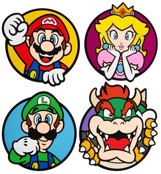 Super Mario glasamottur - 4 stk