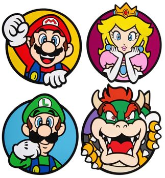 Super Mario glasamottur - 4 stk