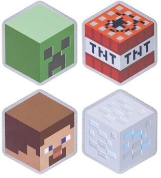Minecraft málm glasamottur - 4 stk