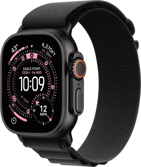 Apple Watch Ultra 3 49mm - Svart títaníum/Black Alpine ól L