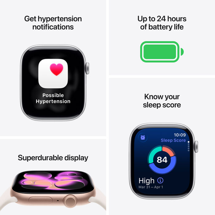 Apple Watch Series 11 GPS/5G 46mm - Svart/Sport ól