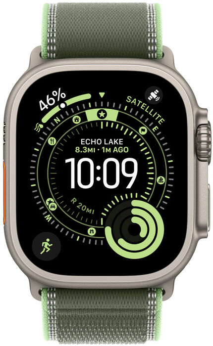 Apple Trail Loop ól M/L fyrir Apple Watch 49mm - Græn/Titanium
