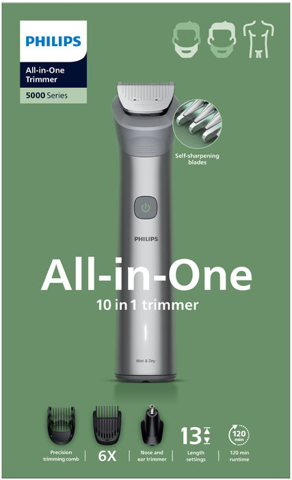 Philips All-in-One Series 5000 10 í 1 fjölnotasnyrtir MG5931/15 - Grár