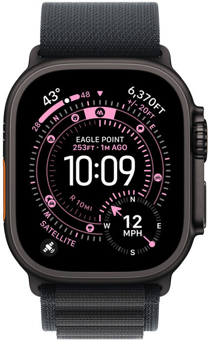 Apple Alpine Loop ól Large fyrir Apple Watch 49mm - Svört