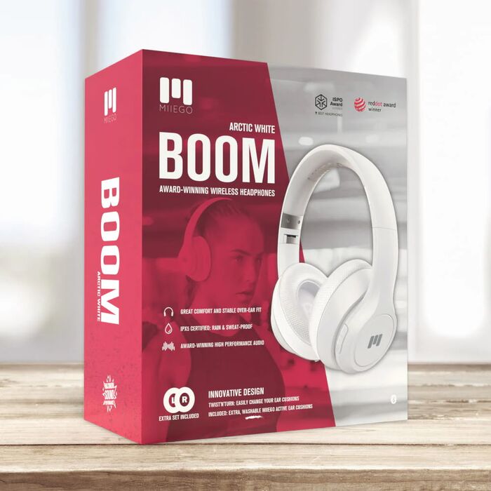 Miiego Boom þráðlaus heyrnartól - Hvít