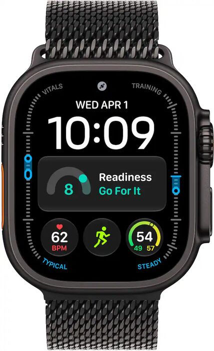 Apple Watch Ultra 4 49mm - Svart Títan Milanese ól L