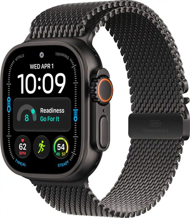 Apple Watch Ultra 4 49mm - Svart Títan Milanese ól L