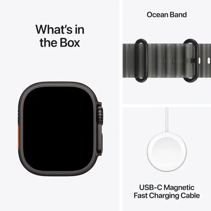 Apple Watch Ultra 4 49mm - Svart Títan Ocean ól